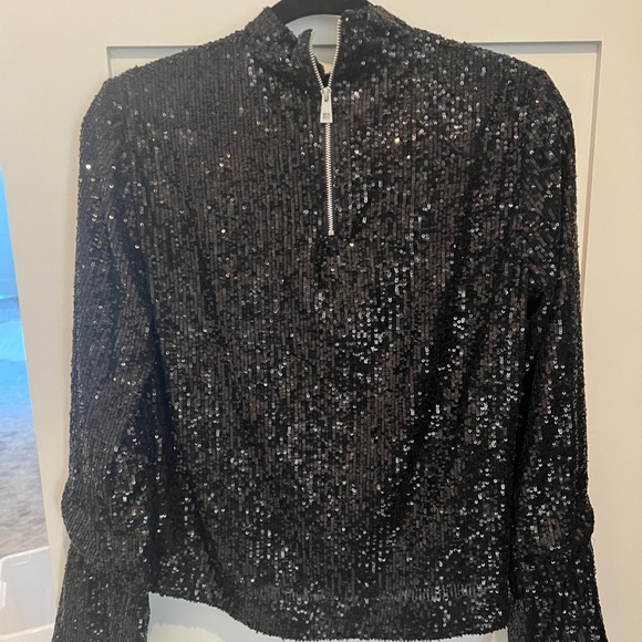 Zadig & Voltaire Noir Sequin Top - Picture 2 of 7